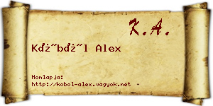 Köböl Alex névjegykártya