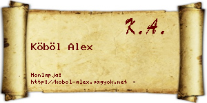 Köböl Alex névjegykártya